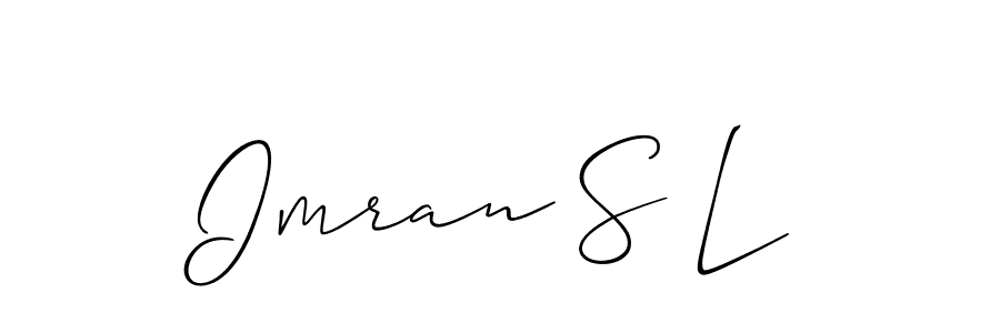 It looks lik you need a new signature style for name Imran S L. Design unique handwritten (Allison_Script) signature with our free signature maker in just a few clicks. Imran S L signature style 2 images and pictures png